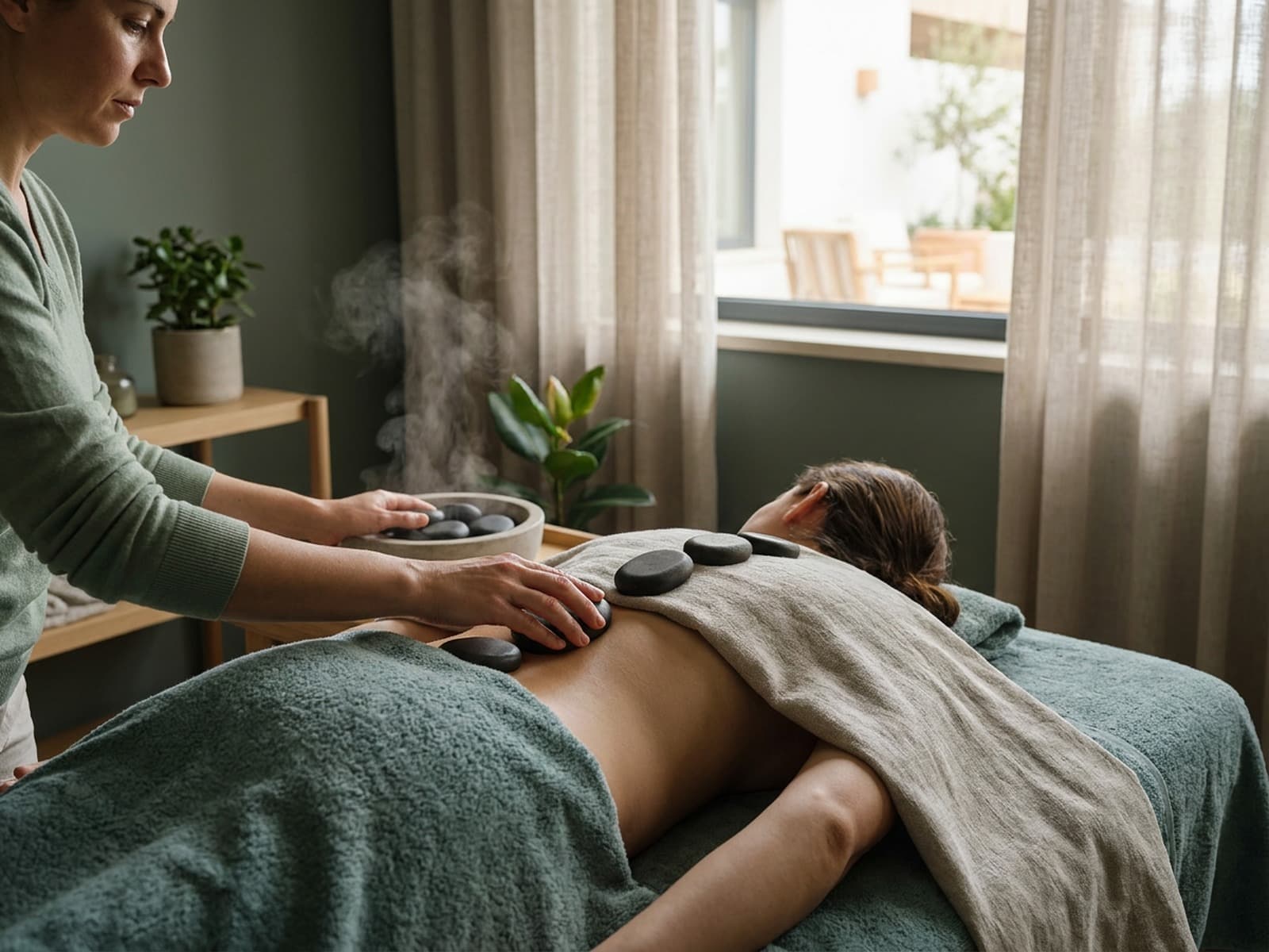 Massagem com Pedras Quentes
